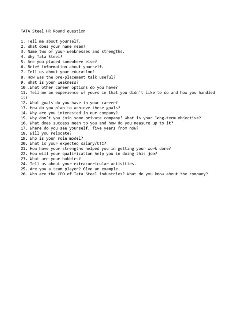 HR Round Q | PDF