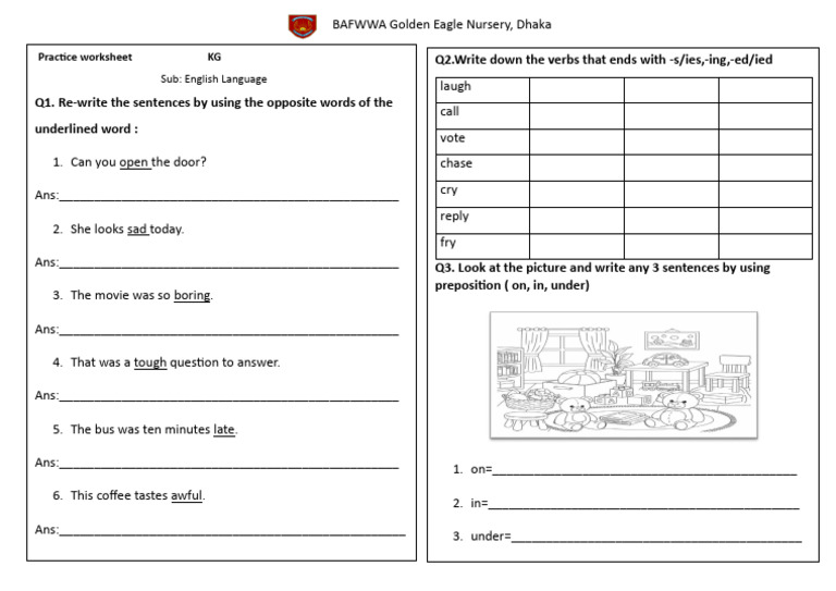 Practice Worksheet (Eng - Language) | PDF