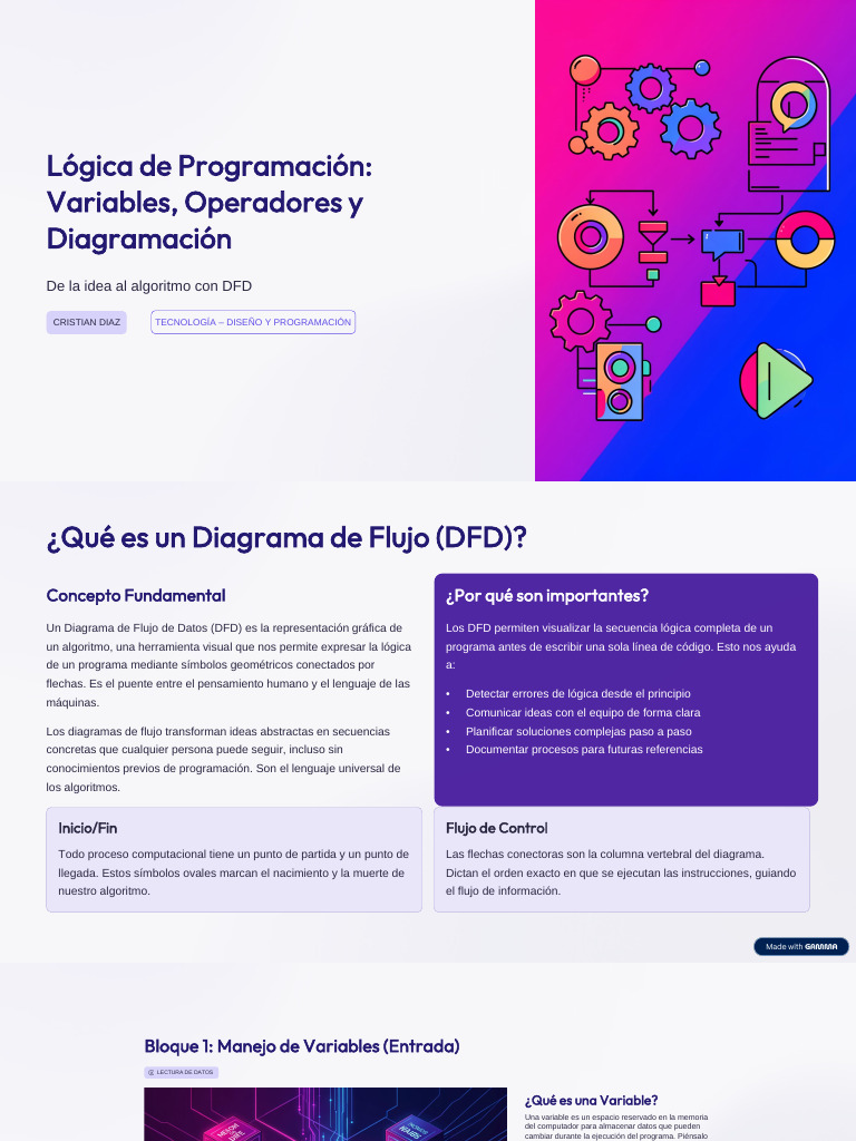 Logica de Programacion Variables Operadores y Diagramacion | PDF ...