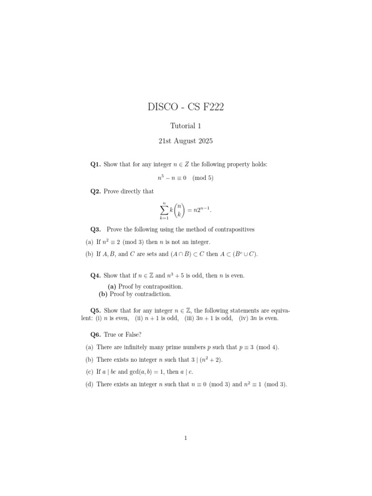 Tutorial 1 | PDF