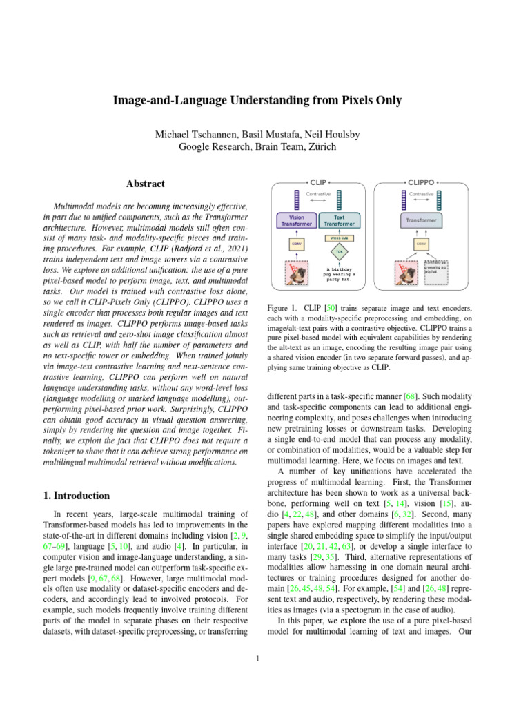 Image-And-Language Understanding From Pixels Only | PDF | Machine ...