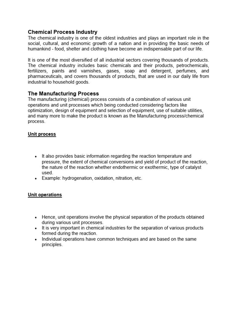 Unit Process and Unit Operation | PDF | Chemical Reactions | Chemistry