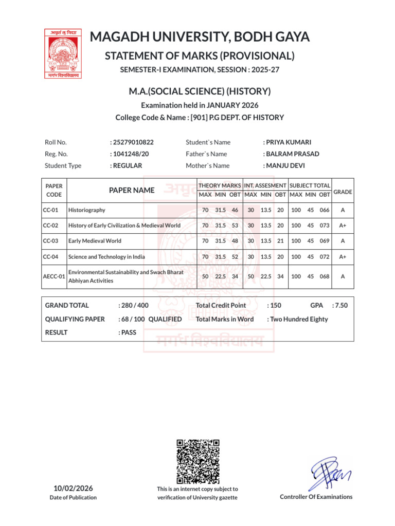 Magadh University, Bodh Gaya | PDF
