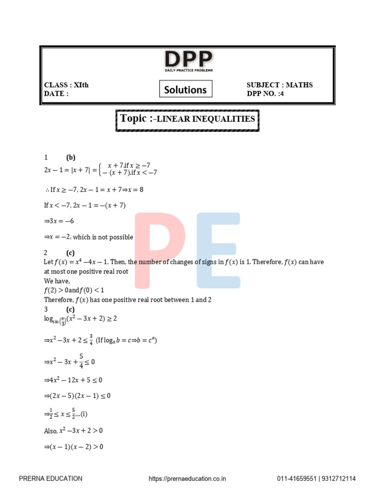 Linear Inequalities A 4 Min | PDF | Inequality (Mathematics) | Discrete ...