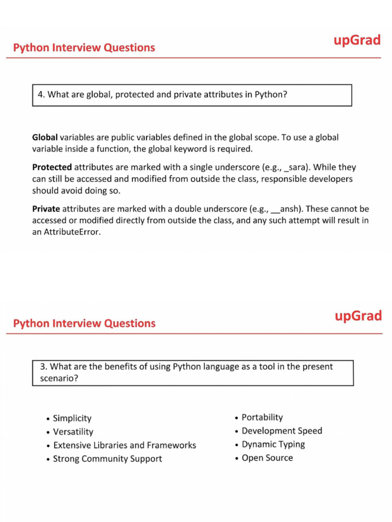 Upgrad Python Interview | PDF