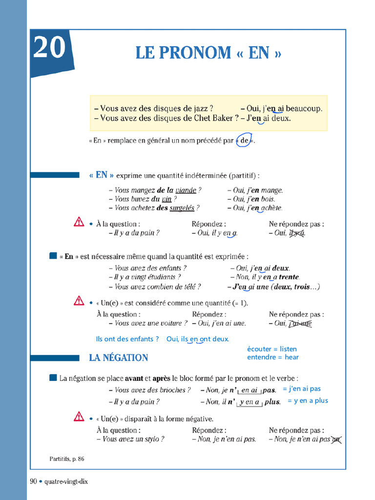 Le Pronom en | PDF