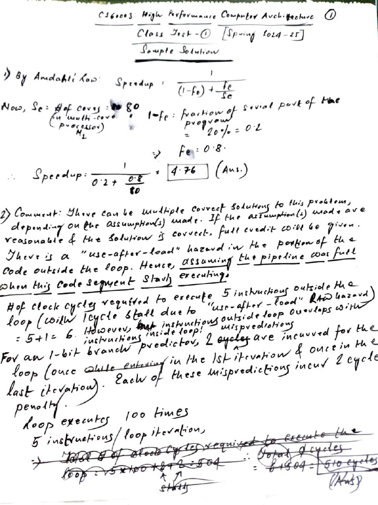 HPCA CT 1 Sample Solution SPR 2025 | PDF