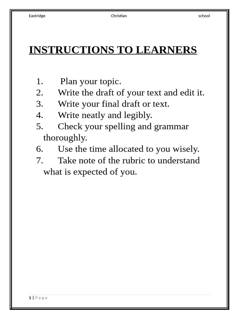 Grade 5 Essay Task 2 2025 Term 1 | PDF | Essays | Grammar