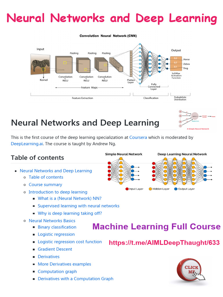 Neural Networks and Deep Learning Notes.!! | PDF | Deep Learning | Learning