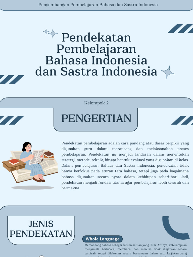 Pendekatan Pembelajaran Bahasa Dan Sastra Indonesia - Kelompok 2 | PDF