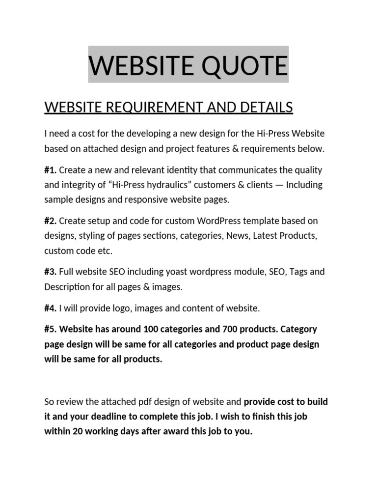 Website Brief Format - Ssi | PDF