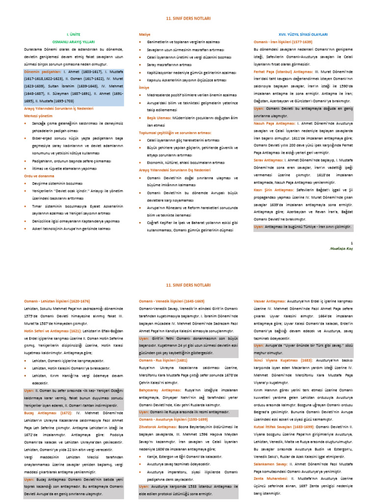 Sinif Ders Notlari | PDF