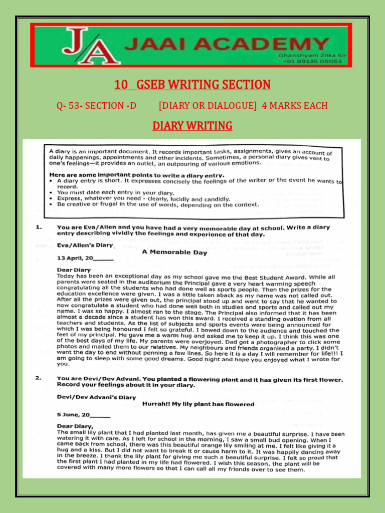 Gseb Writing | PDF