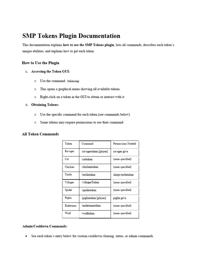 SMP Tokens Plugin Documentation | PDF