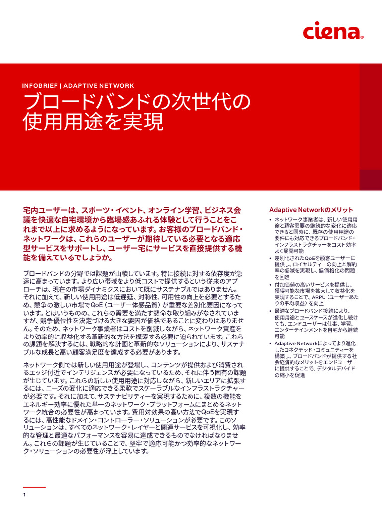 Enabling the Next Generation of Broadband Applications A4 IB Ja JP | PDF