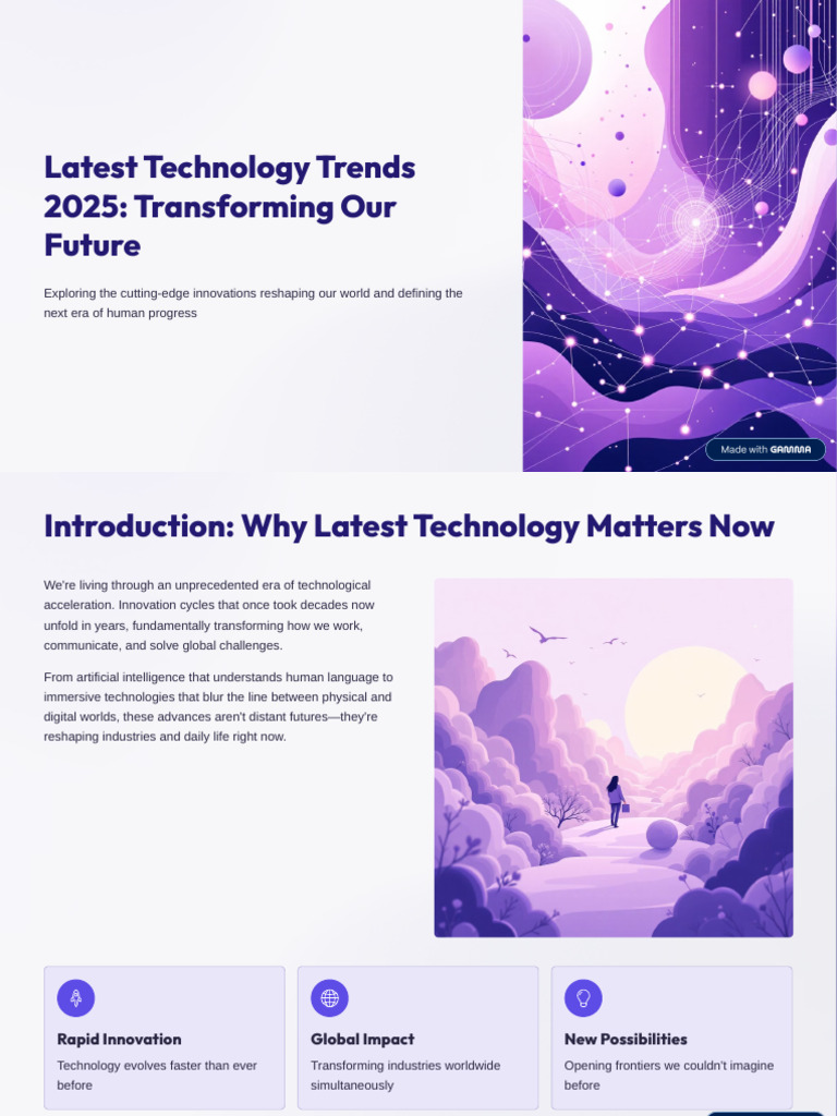 Latest Technology Trends 2025 Transforming Our Future | PDF | Augmented ...