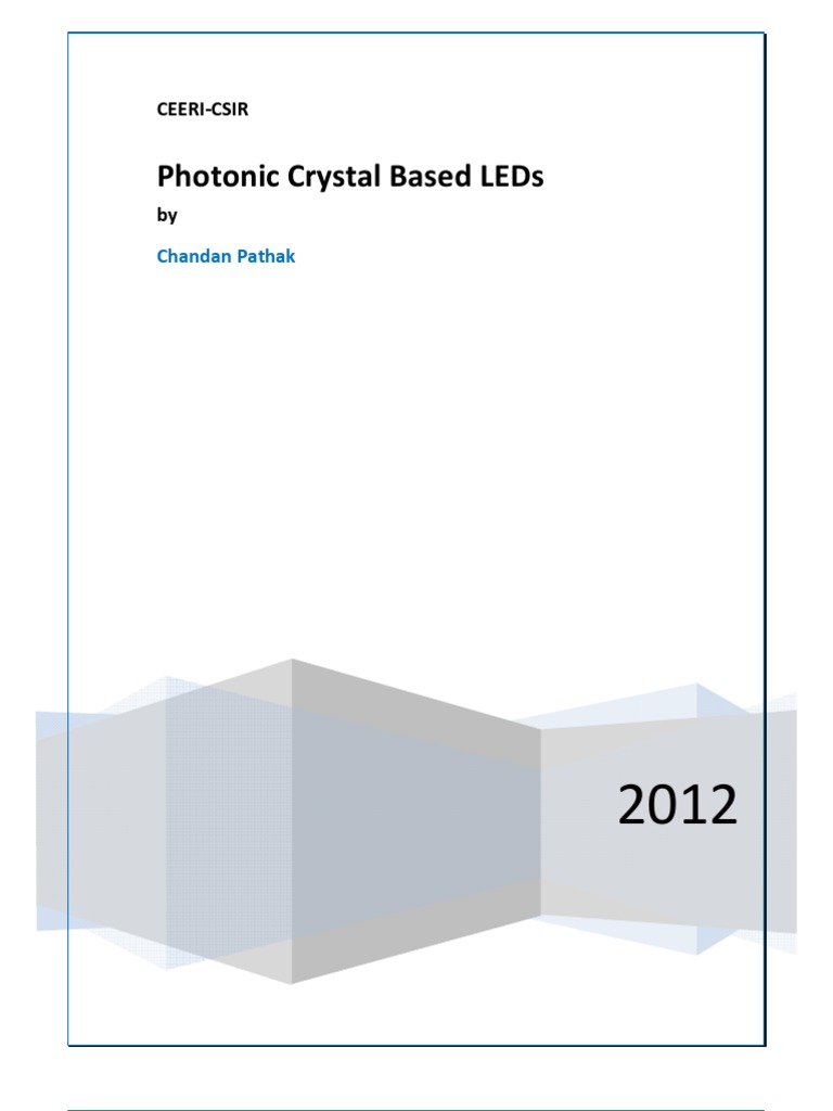 Photonic Crystal Based LEDs | PDF | Light Emitting Diode | Photolithography