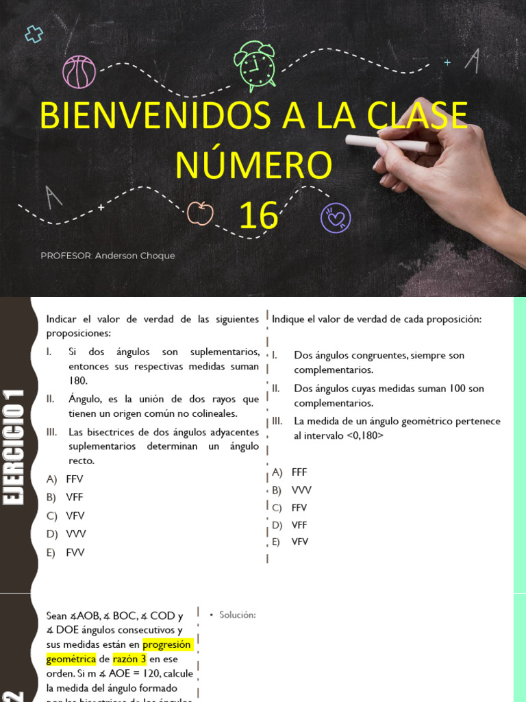 Clase 16 - Ejercicios | PDF | Ángulo | Medida Geométrica