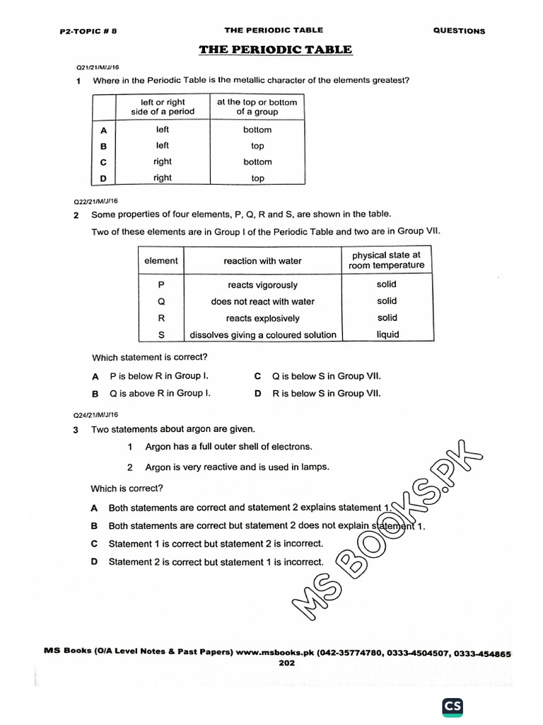 Periodic Table (P2) | PDF