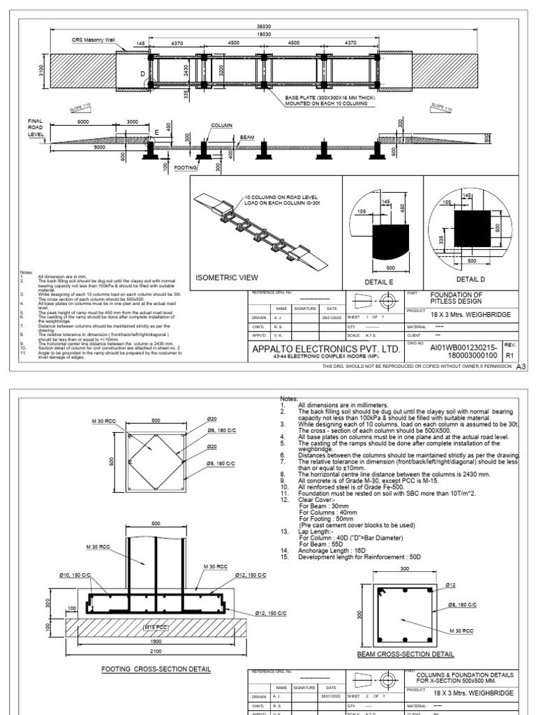 WB 18x3m PL Foundation DRW r1 | PDF | Column | Building Engineering