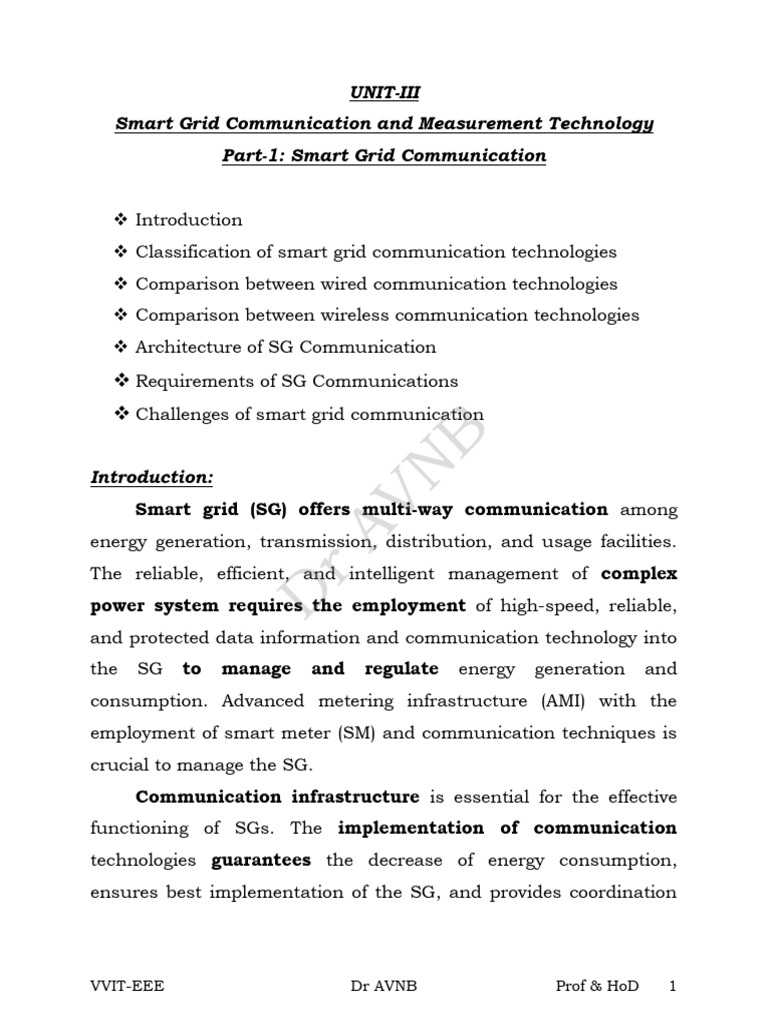 UNIT 3-Part1 | PDF | Smart Grid | Computer Network