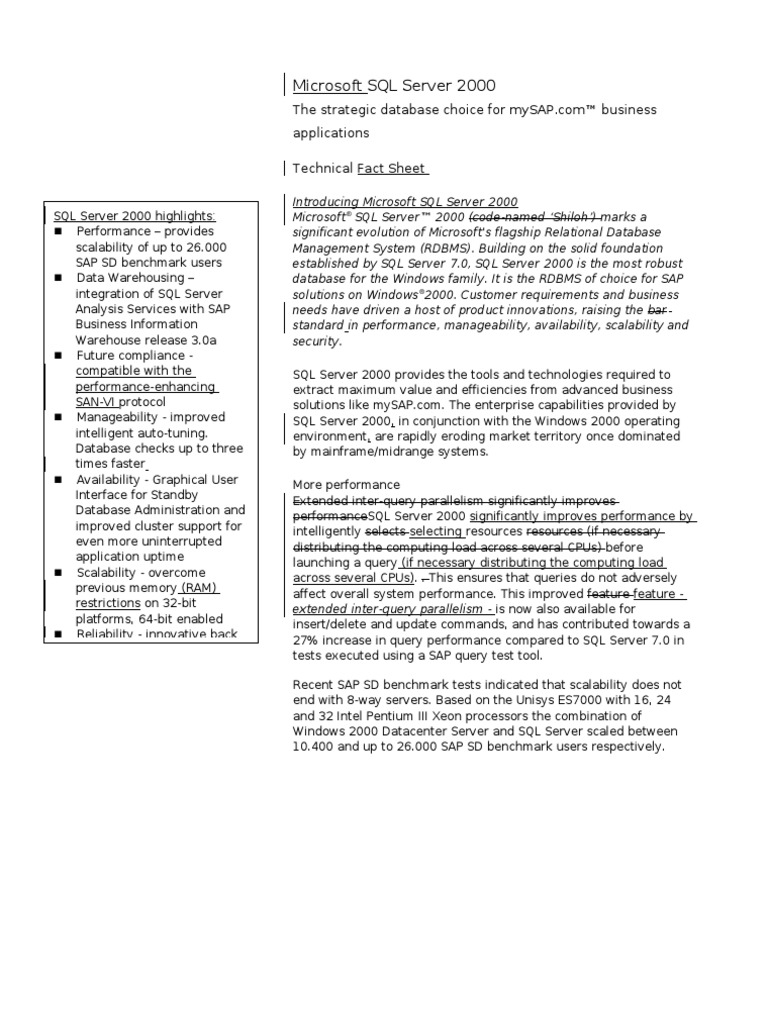 SQL Server White Paper | PDF