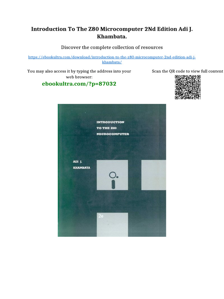 Introduction to the Z80 microcomputer 2nd Edition Adi J. Khambata ...