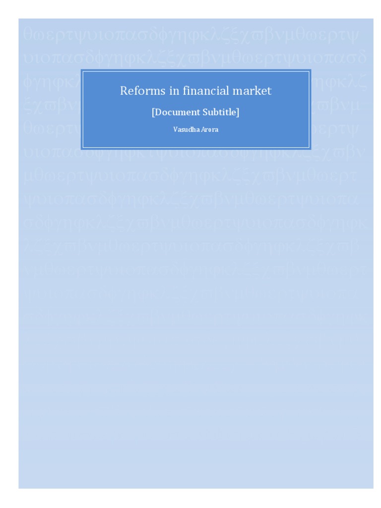 Indian Securities Market Reforms Overview | PDF | Stock Market | Stocks
