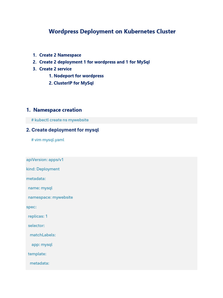 WP Deploy On Kubernetes | PDF | Computer Science | Computer Architecture