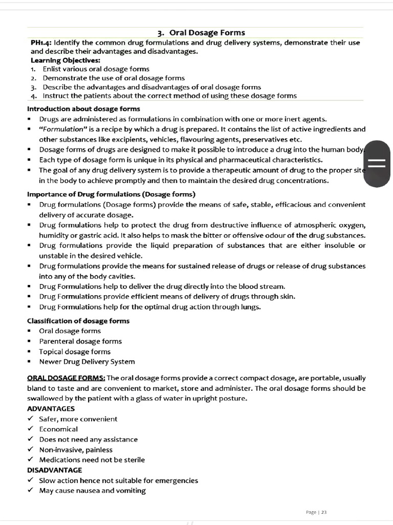 Oral Dosage Formulation | PDF | Tablet (Pharmacy) | Pharmaceutical ...
