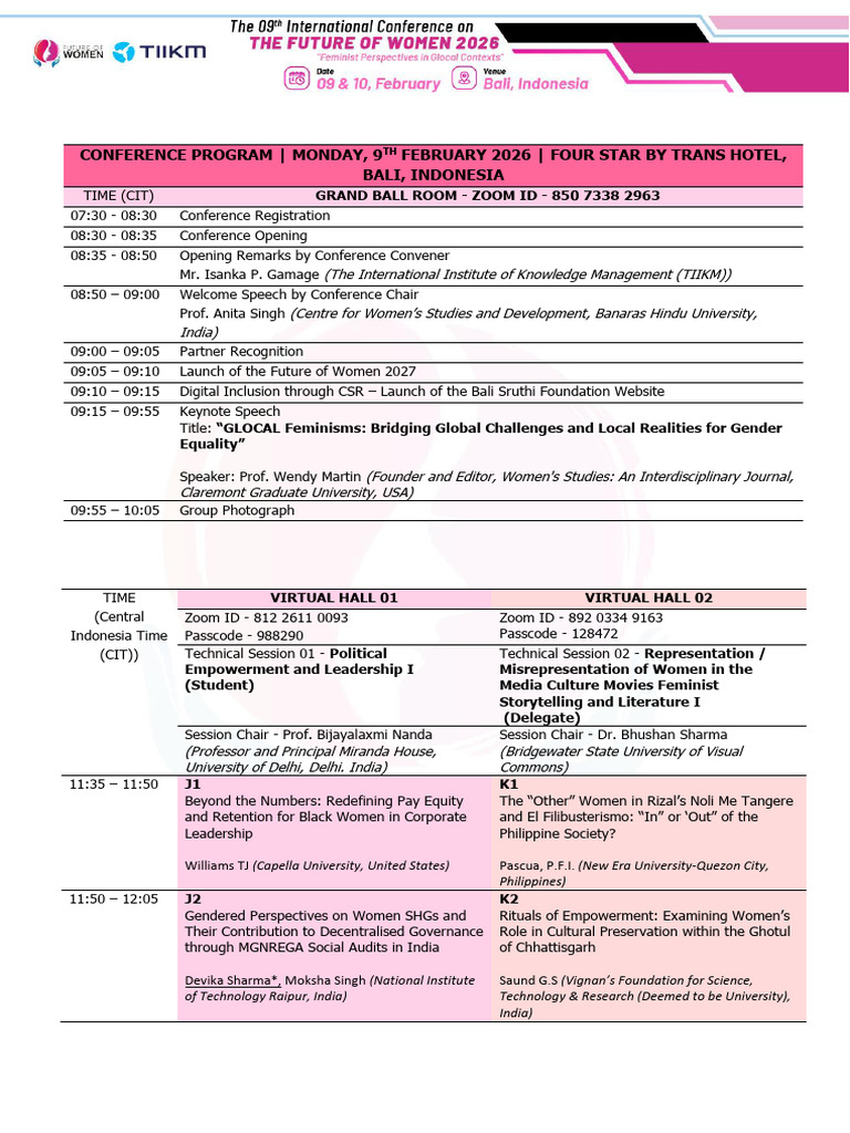 Future of Women 2026 - Official Virtual Program | PDF | Woman | Gender ...