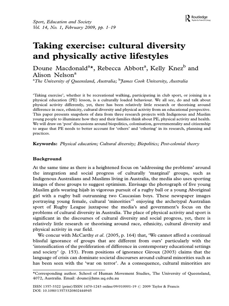 (2009) Taking Exercise Cultural Diversity and Physically Active ...