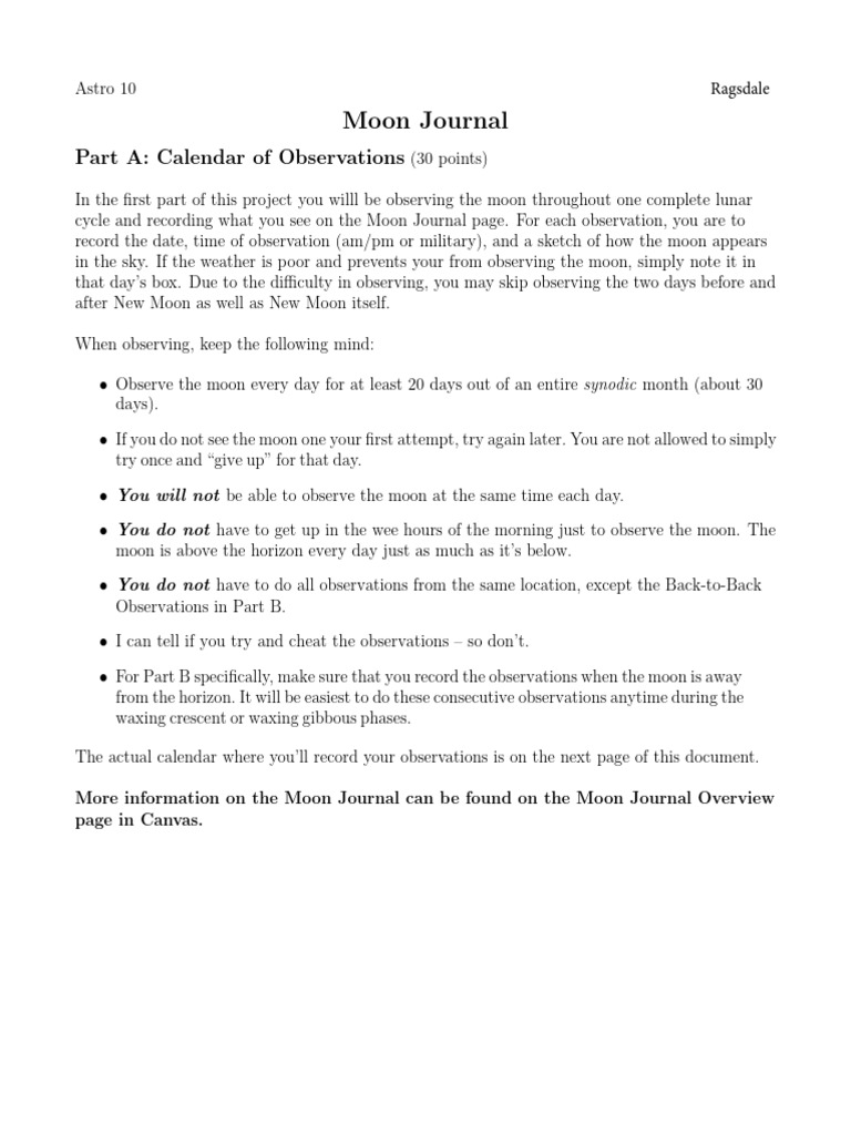 Moon Journal | PDF