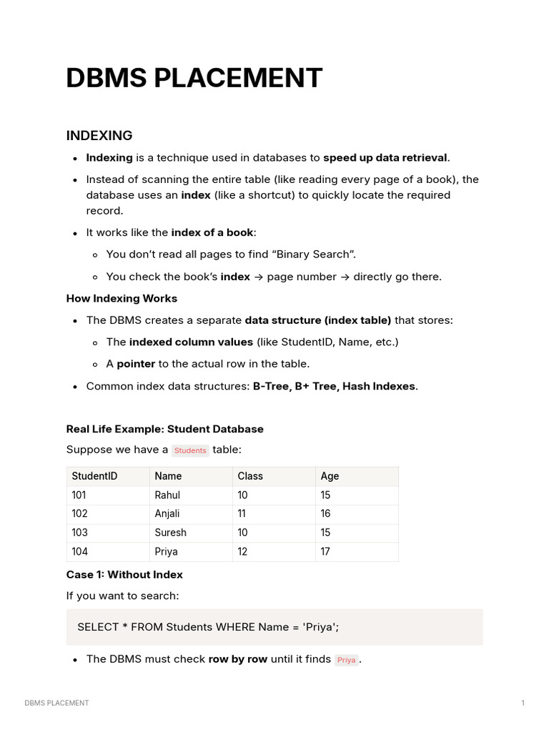 Dbms (Indexing, Transactions) | PDF | Database Index | Database Transaction