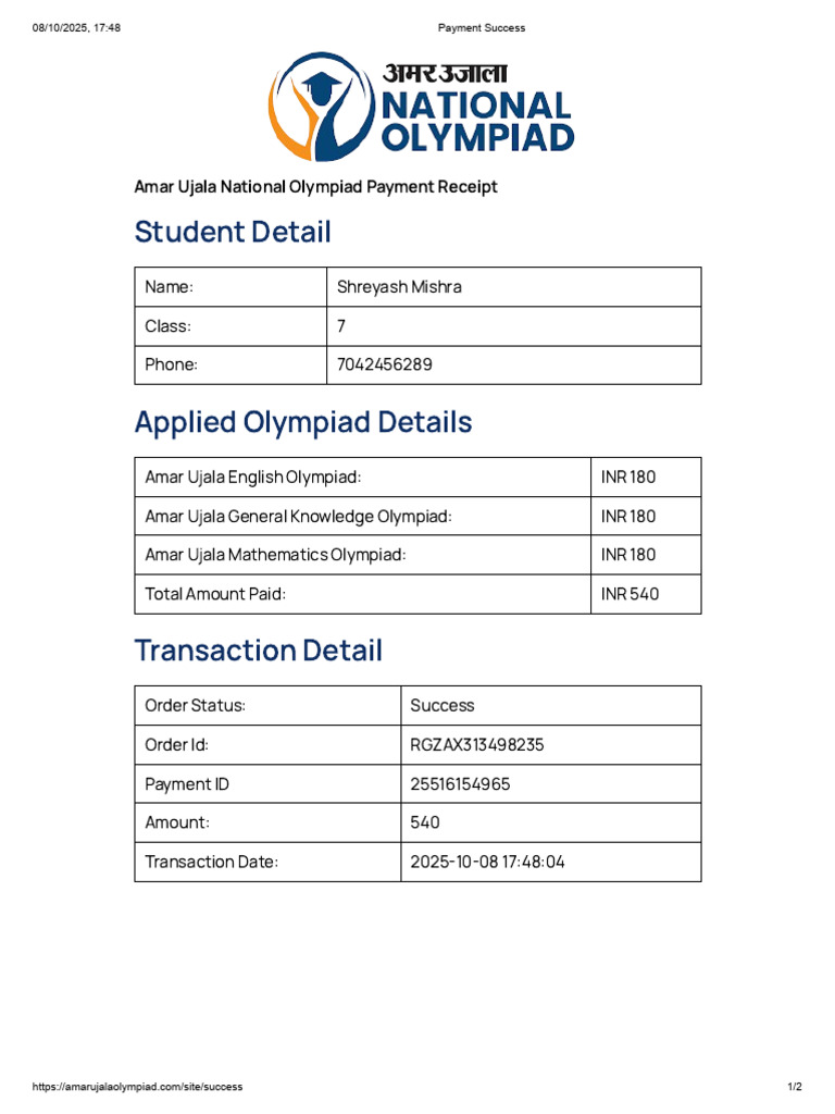 Payment Success | PDF