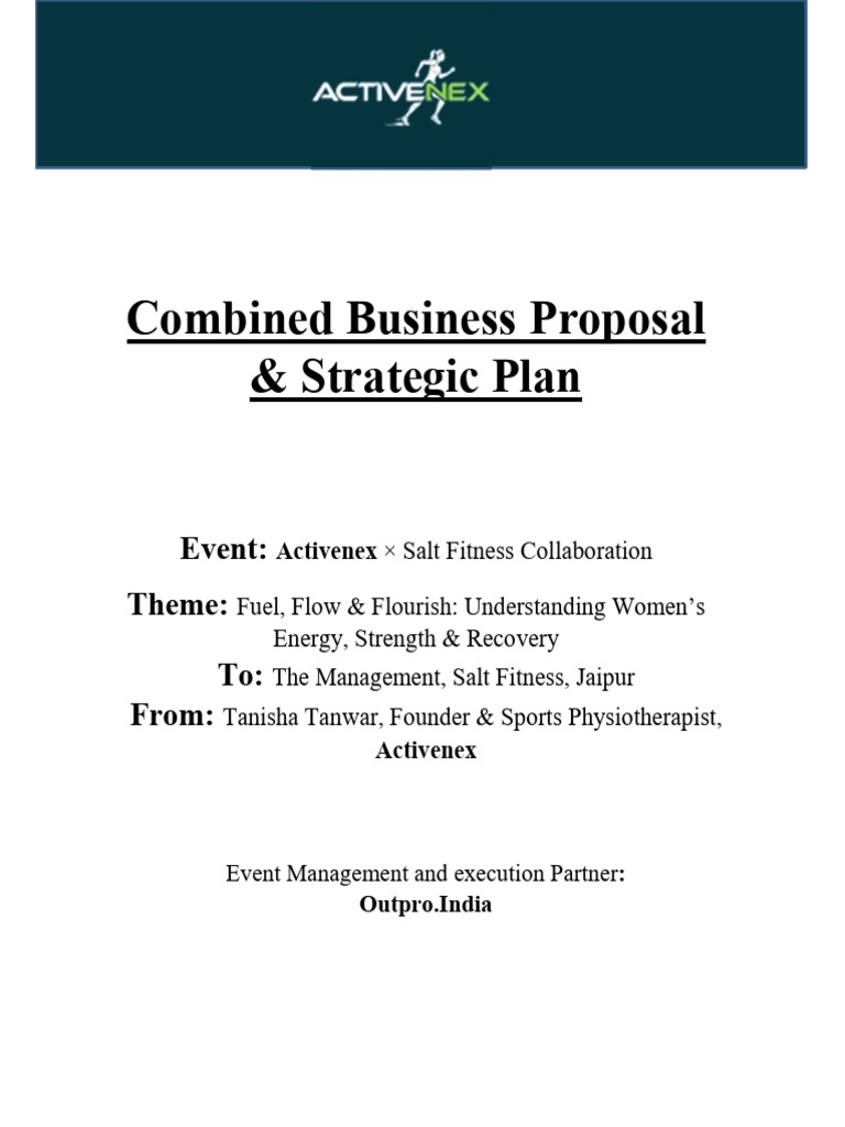 Outpro - India's Activenex X Salt Fitness Business Proposal | PDF
