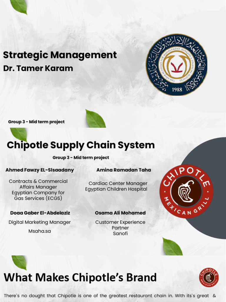Chipotle Supply Chain (Group 3) | PDF | Chipotle Mexican Grill | Supply ...