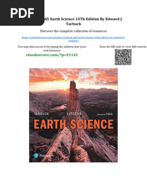 Original PDF) Earth Science 15th Edition by Edward J. Tarbuck No