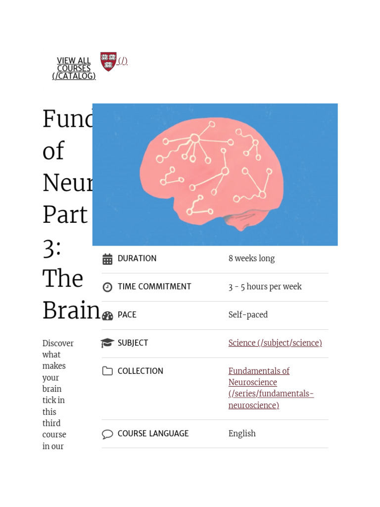 Fundamentals of Neuroscience, Part 3 - The Brain - Harvard University ...