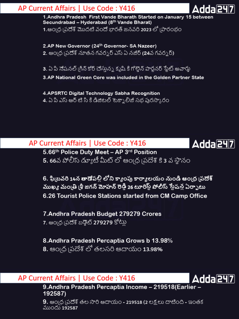 AP CA 23rd Jan | PDF