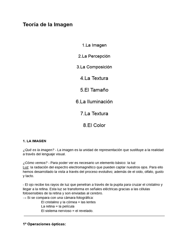 Teoria de La Imagen | PDF | Color | Percepción visual