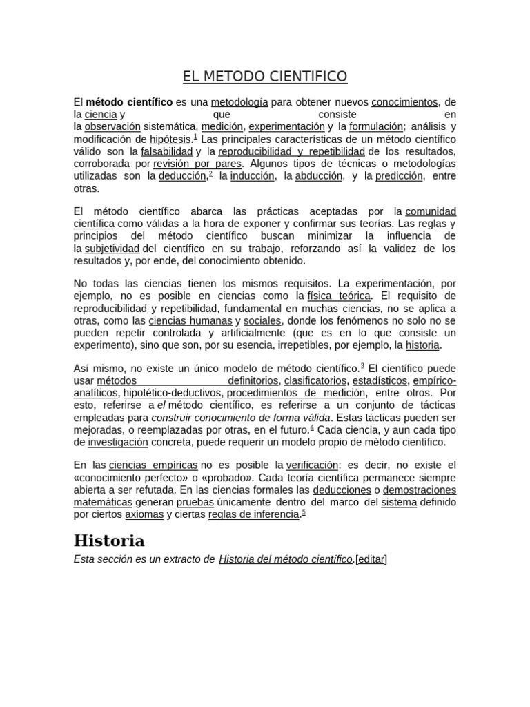 El Metodo Cientifico | PDF | Método científico | Metodología