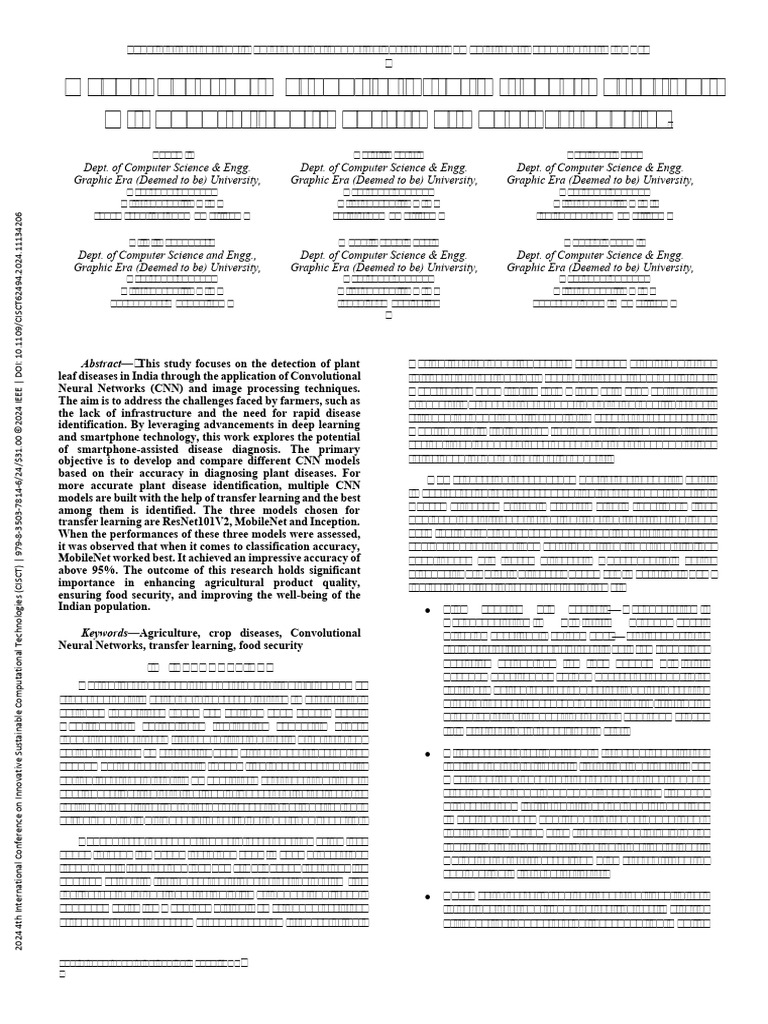 Deep Learning Method For Plant Disease Detection A Convolutional Neural ...