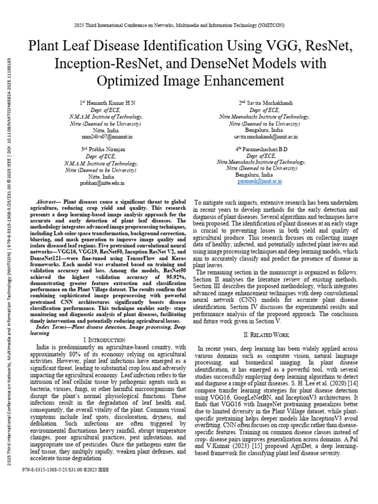 Plant Leaf Disease Identification Using VGG ResNet Inception-ResNet and ...