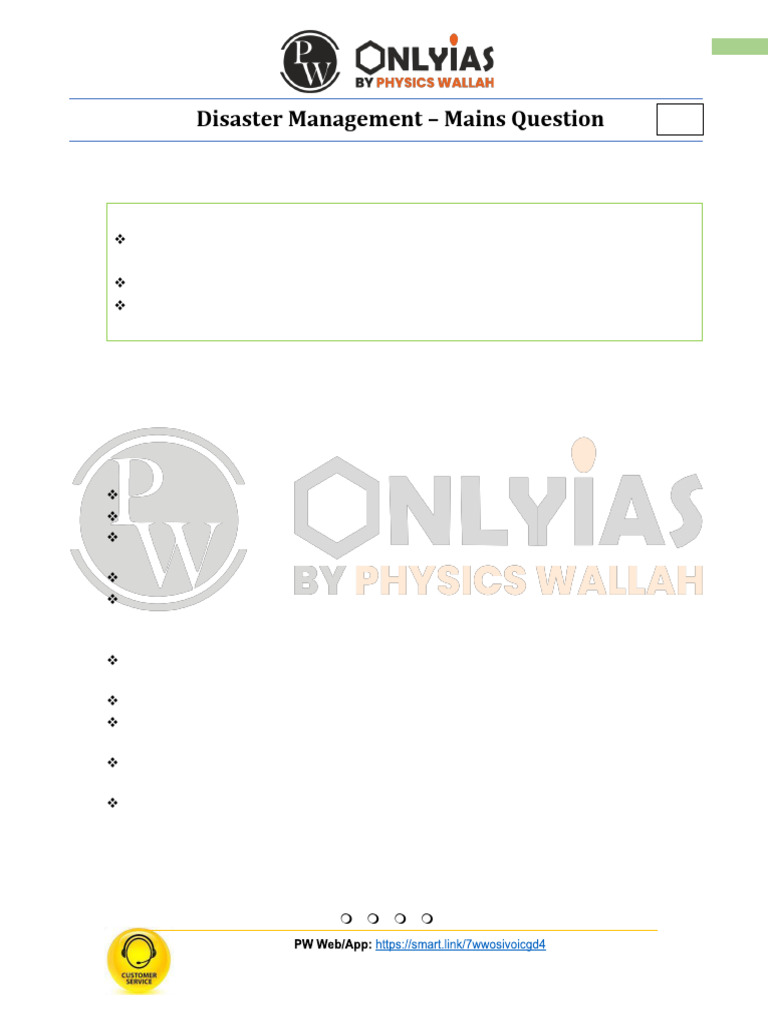 Disaster Management 05 - Mains Question | PDF | Disaster Risk Reduction ...