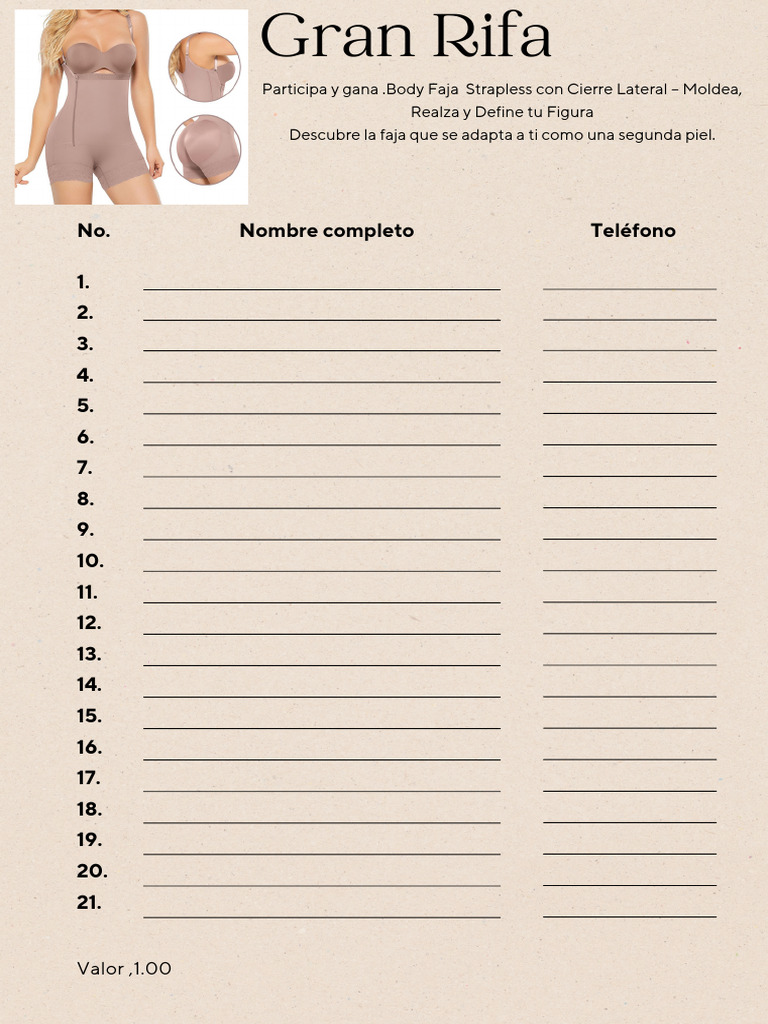 Documento A4 Lista de Rifa Minimalista Beige_20260130_143229_0000 | PDF