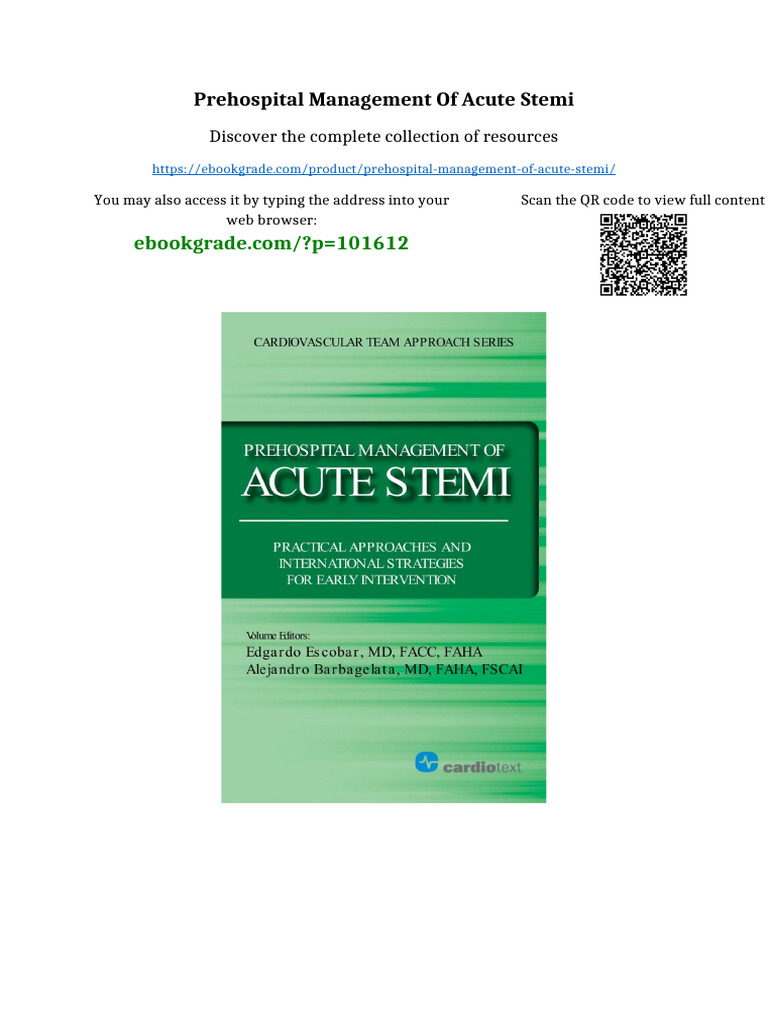 Prehospital Management of Acute STEMI Full Chapters Instanly | PDF ...