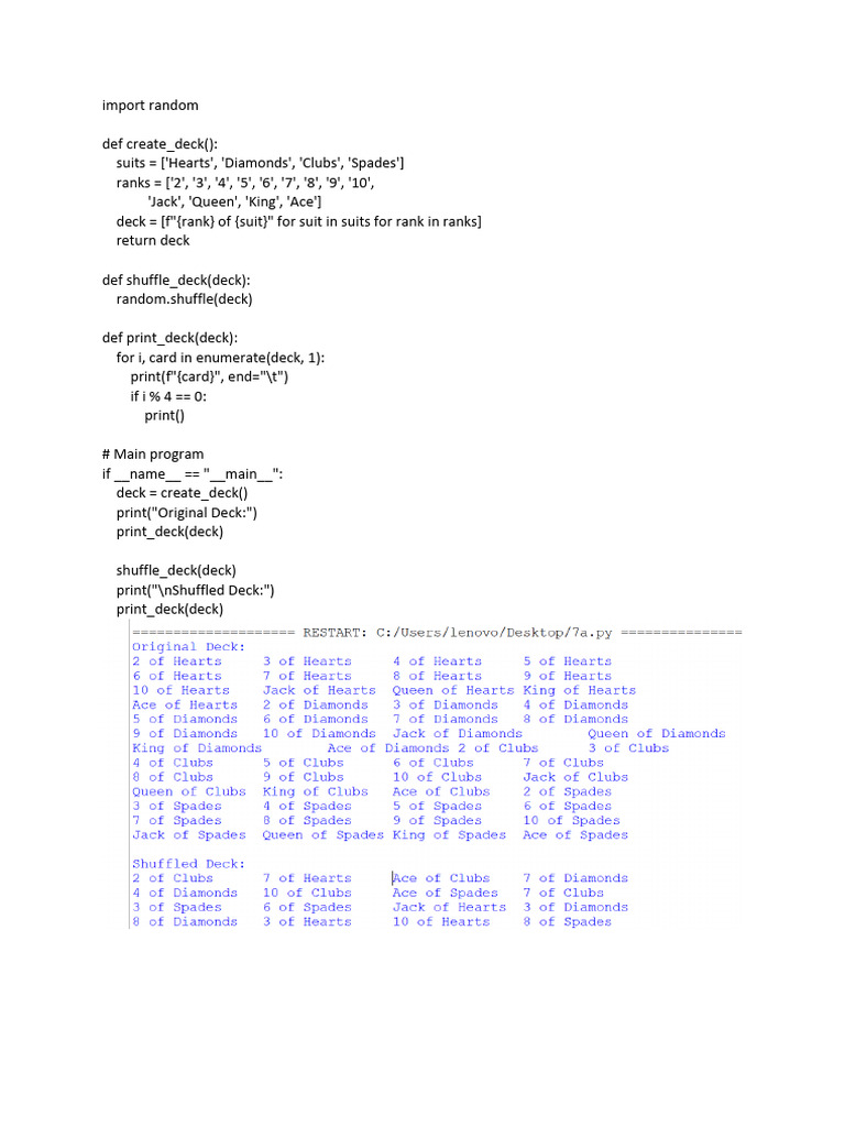 ai7prac | PDF | Playing Cards | Genetic Algorithm