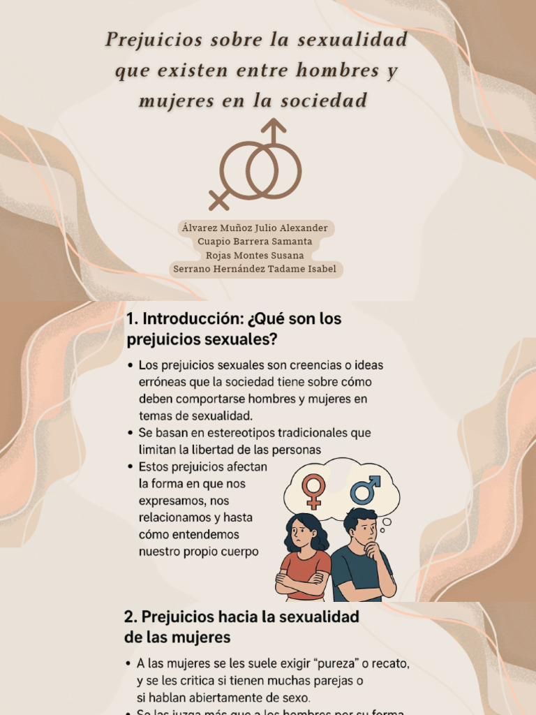 Prejuicios Sobre La Sexualidad Que Existen Entre Hombres y Mujeres en ...