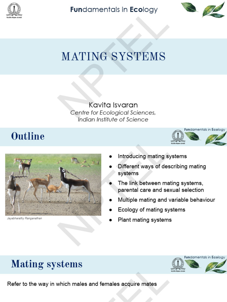 Week 02 Lec 9 - Mating - Systems | PDF | Monogamy | Sexual Selection